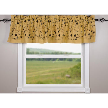 Paw Print On Canvas Manila Fairfield Valance Lined VFRE0902 - The Fox Decor